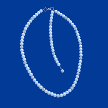 Load image into Gallery viewer, handmade pearl and crystal necklace with or without a 5 inch backdrop