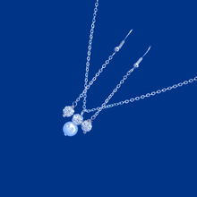 Load image into Gallery viewer, Necklace And Earring Set - Necklace Set - Bridal Gifts - handmade pearl and crystal drop necklace accompanied by a pair of crystal drop earrings