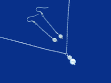 Load image into Gallery viewer, Necklace And Earring Set - Necklace Set - Bridal Gifts - handmade pearl and crystal drop necklace accompanied by a pair of crystal drop earrings