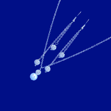 Load image into Gallery viewer, Necklace And Earring Set - Necklace Set - Bridal Sets - handmade pearl and crystal drop necklace accompanied by a pair of crystal multi-strand drop earrings