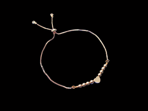 18K Bracelet - Hematite Bracelet - Gift For Her, handmade 18k rose gold hematite adjustable monogram bracelet