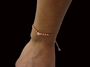 18K Bracelet - Hematite Bracelet - Gift For Her - Bracelets, handmade 18k rose gold hematite adjustable monogram bracelet