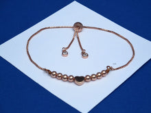 Load image into Gallery viewer, 18K Bracelet - Hematite Bracelet - Gift For Her, Monogram 18K Hematite Rose Gold Bar Bracelet