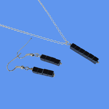 Load image into Gallery viewer, Earring Sets - Bridal Sets - Necklace And Earring Set, handmade hematite drop necklace accompanied by a pair of drop earrings