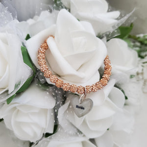 Handmade bride crystal rhinestone charm bracelet, champagne or custom color -Bridal Gift Ideas - Bride Jewelry - Bride Gift
