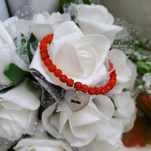 Handmade bride crystal rhinestone charm bracelet, hyacinth or custom color -Bridal Gift Ideas - Bride Jewelry - Bride Gift