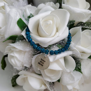Handmade Sister of Groom pave crystal rhinestone charm bracelet - blue zircon or custom color - Sister of the Groom Bracelet - Bridal Bracelets