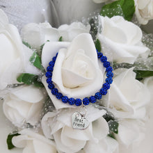 Load image into Gallery viewer, Handmade best friend crystal charm bracelet - capri blue or custom color - Best Friend Bracelet - Best Friend Gift - Friend Gift