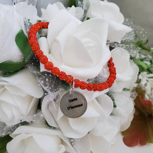 Handmade bridesmaid pave crystal rhinestone charm bracelet - hyacinth or custom color - Bridesmaid Jewelry - Bridesmaid Gift Ideas