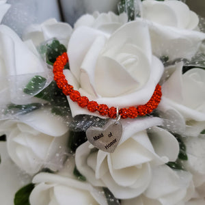 Handmade maid of honor crystal rhinestone charm bracelet, hyacinth or custom color -Bridal Gift Ideas - Bride Jewelry - Bride Gift
