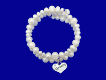 Load image into Gallery viewer, Granny Present - Granny Gift - Best Granny Gifts - granny fresh water pearl expandable multi layer wrap charm bracelet, ivory