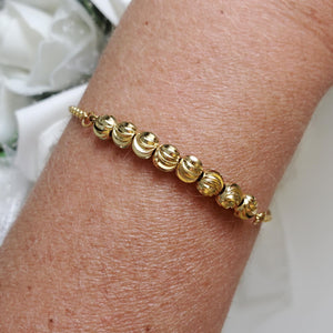 Handmade 18k gold bar adjustable bracelet with 14k beads - 18K Bracelet - Adjustable Bracelets - Bracelets