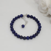 Load image into Gallery viewer, Handmade natural gemstone bracelet - lapis lazuli (shades of blue) or custom color - Gemstone Bracelets - Bracelets - Gift For Her
