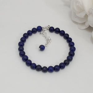 Handmade natural gemstone bracelet - lapis lazuli (shades of blue) or custom color - Gemstone Bracelets - Bracelets - Gift For Her