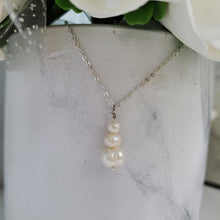 Load image into Gallery viewer, Handmade fresh water pearl drop necklace accompanied by a pair of dangle stud earrings - Necklace And Earring Set - Bride And Bridesmaid Gifts
