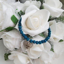 Load image into Gallery viewer, Handmade flower girl pave crystal rhinestone charm bracelet - blue zircon or custom color - Bridesmaid Jewelry - Bridesmaid Gift Ideas