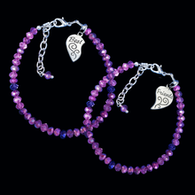 Load image into Gallery viewer, BFF Gift Ideas - Friend Bracelet - Best Friend Gift, set of 2 best friends crystal charm bracelet, custom color