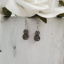 Load image into Gallery viewer, Handmade pave crystal drop earrings - Custom Color - gold or silver - Drop Earrings - Dangle Earrings - Earrings