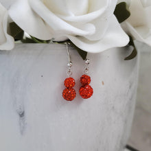 Load image into Gallery viewer, Handmade pave crystal drop earrings - Custom Color - Hyacinth or Custom Color - Drop Earrings - Dangle Earrings - Earrings
