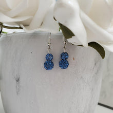 Load image into Gallery viewer, Handmade pave crystal drop earrings - Custom Color - gold or silver - Drop Earrings - Dangle Earrings - Earrings