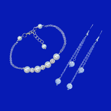 Load image into Gallery viewer, Bridal Bracelet Set - Pearl Bracelet Set - Bridal Gifts | AriesJewelry