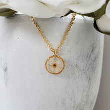 Load image into Gallery viewer, Handmade real tiny pressed flowers preserved in resin. white or custom color. - Mini Floral Necklace - Flower Necklace - Necklaces
