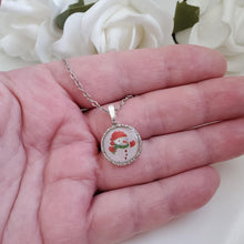 Load image into Gallery viewer, Handmade snowman drop necklace - gold or silver - Winter Jewelry - Snowman Jewelry Set - Jewelry Sets