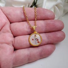 Load image into Gallery viewer, Handmade snowman drop pendant - stainless steel or gold - Jewelry Set - Winter Jewelry - Snowman Jewelry Set