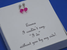 Load image into Gallery viewer, Rose Red Swarovski Crystal Post Earrings, stud earring, custom color