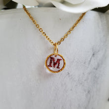Load image into Gallery viewer, Handmade glitter monogram drop necklace - red or custom color. - Monogram Necklace - Necklaces - Initial Necklace