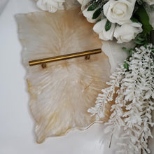 Load image into Gallery viewer, A gorgeous white and gold marbling effect decorative resin tray. - Decorative Tray - White And Gold Decor - Resin Tray