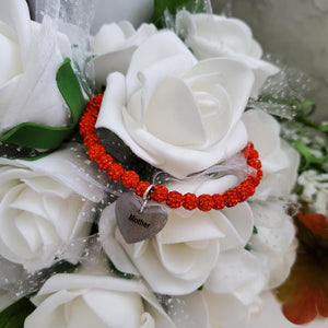 A handmade crystal rhinestone charm bracelet for a mother - Hyacinth - Gifts For Mom - #1 Mom - Mom Bracelet