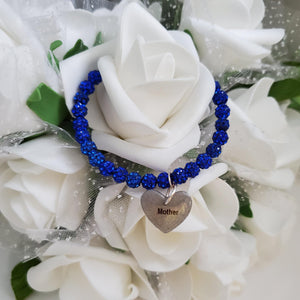 A handmade crystal rhinestone charm bracelet for a Mother - Capri Blue - Gifts For Mom - #1 Mom - Mom Bracelet