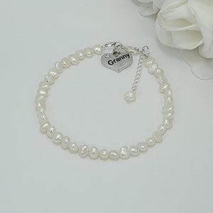 Handmade granny fresh water pearl charm bracelet - Granny Present - Granny Gift - Granny Gift Idea
