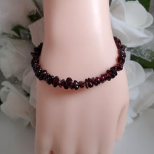 Load image into Gallery viewer, A handmade natural garnet stone bracelet - Garnet Bracelet - January Bracelet - Birthstone Bracelet