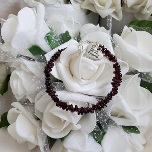 A handmade natural gemstone garnet charm bracelet for a best friend - Best Friend Bracelet-Friend Gift-Friend Jewelry