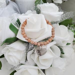 A handmade crystal rhinestone charm bracelet for a Best mom ever - Champagne - Gifts For Mom - #1 Mom - Mom Bracelet