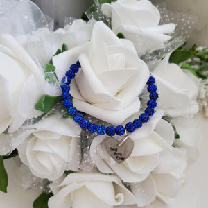 A handmade crystal rhinestone charm bracelet for a Best mom ever - Capri Blue - Gifts For Mom - #1 Mom - Mom Bracelet