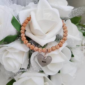 A handmade crystal rhinestone charm bracelet for a Mom - Champagne - Gifts For Mom - #1 Mom - Mom Bracelet