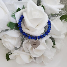 Load image into Gallery viewer, A handmade crystal rhinestone charm bracelet for a Mom - Capri Blue - Gifts For Mom - #1 Mom - Mom Bracelet