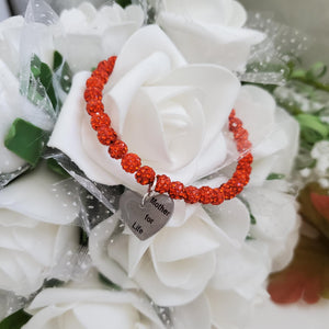 A handmade crystal rhinestone charm bracelet for a mother for life - Hyacinth - Gifts For Mom - #1 Mom - Mom Bracelet