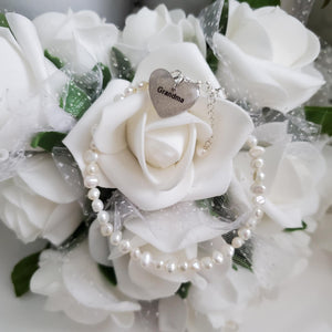 Handmade Grandma fresh water pearl charm bracelet - Gran Bracelet-Granny Present-Gran Gift-Gran Gift Ideas