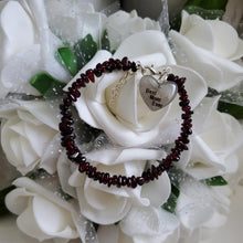 Load image into Gallery viewer, A handmade natural garnet stone bracelet for a Best Mom Ever - #1 Mom Bracelet-Mom Bracelet-Mom Birthstone Bracelet
