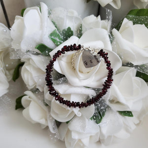 A handmade natural garnet stone bracelet gift for a Mother for Life - #1 Mom Bracelet-Mom Bracelet-Mom Birthstone Bracelet