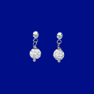 Crystal Earrings - Earrings - Dangle Earrings - handmade pave crystal rhinestone stud earrings, silver clear or custom color
