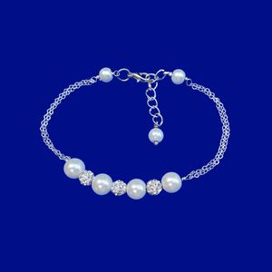 handmade pearl and crystal bar bracelet