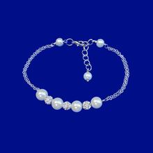 Load image into Gallery viewer, handmade pearl and crystal bar bracelet