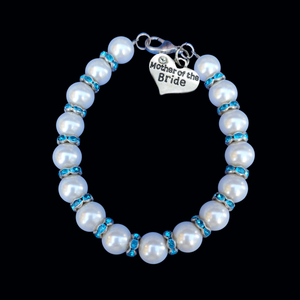 Mother of the Bride Pearl and Crystal Charm Bracelet - Mother of the Bride Gifts - Mother of the Bride Jewelry