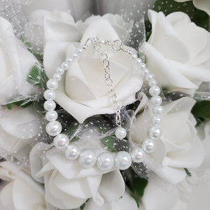 Handmade pearl bracelet - white or custom color - Pearl bracelet - Bracelets - Bridal Bracelets
