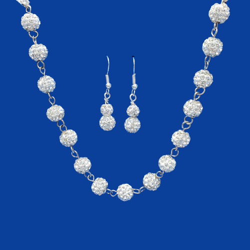 Rhinestone Necklace Earrings - Crystal Necklace Set | AriesJewelry